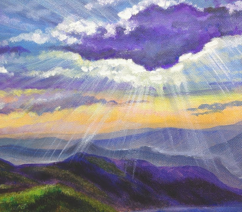 acrylic painting wahs techniques - beams of light